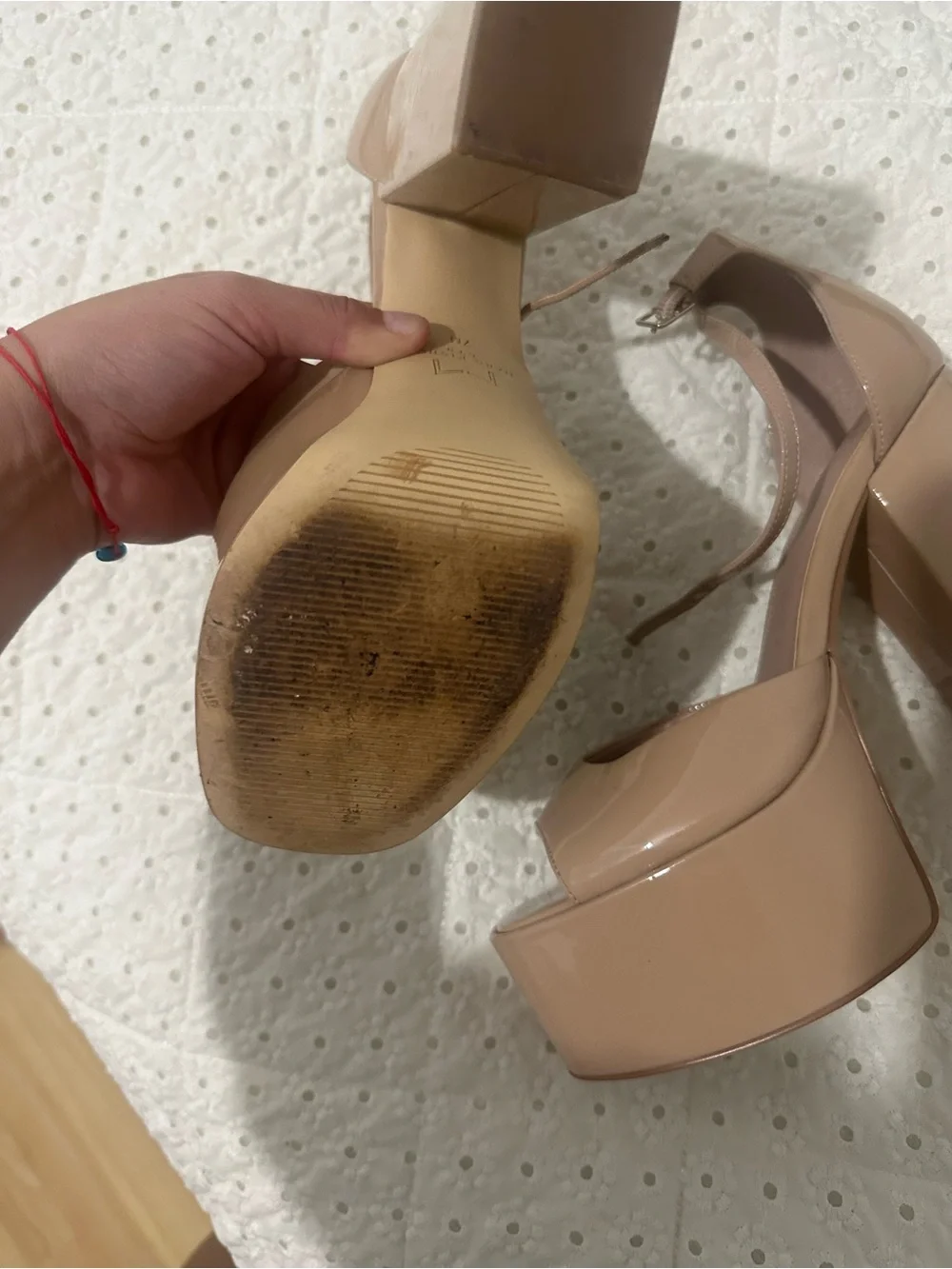 Marc Fisher Blush Patent Platform Sandal
